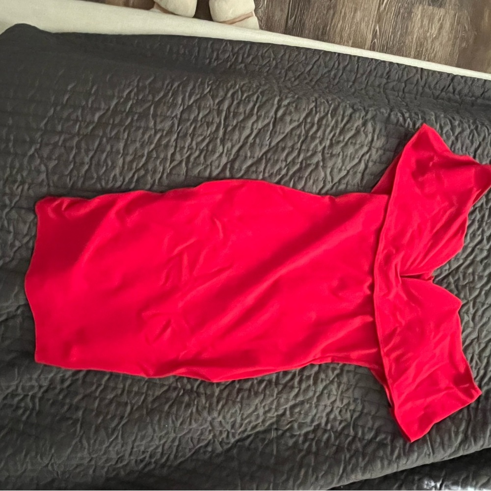 Red Strapless Bodycon Dress